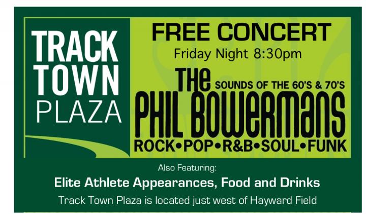 Free Concert Friday Night in Track Town Plaza